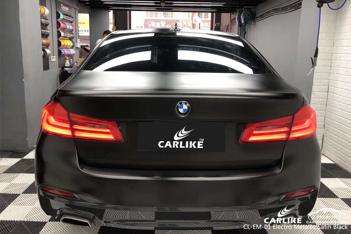 CARLIKE CL-EM-01 electro metallic satin black car wrap vinyl for BMW
