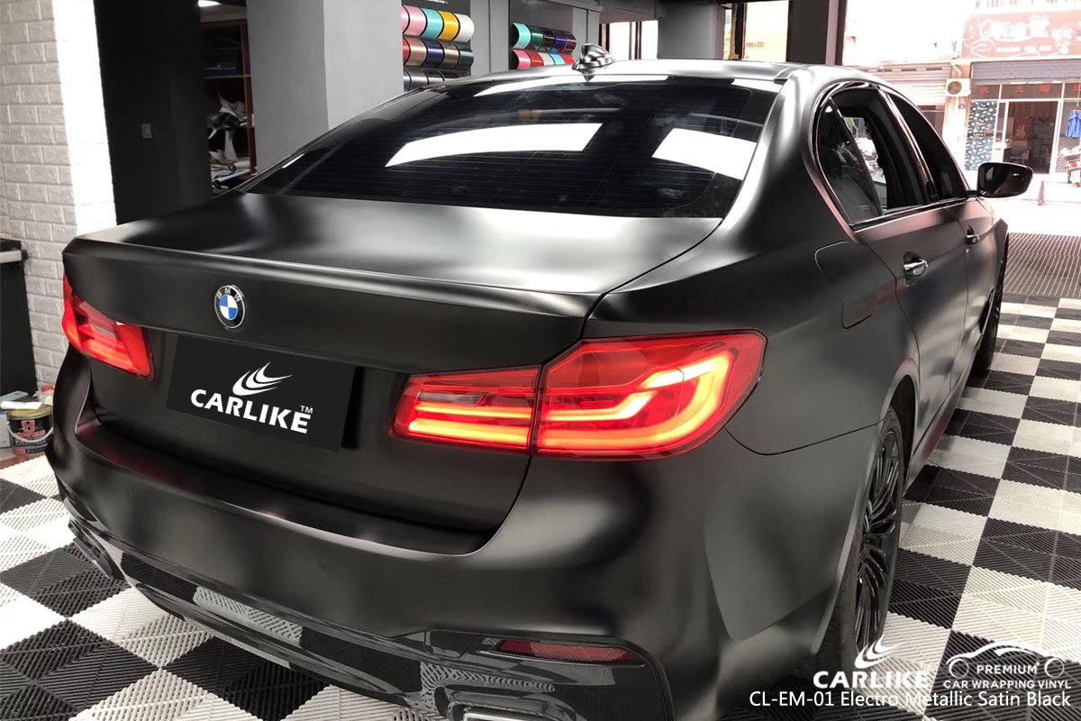 CARLIKE CL-EM-01 electro metallic satin black car wrap vinyl for BMW
