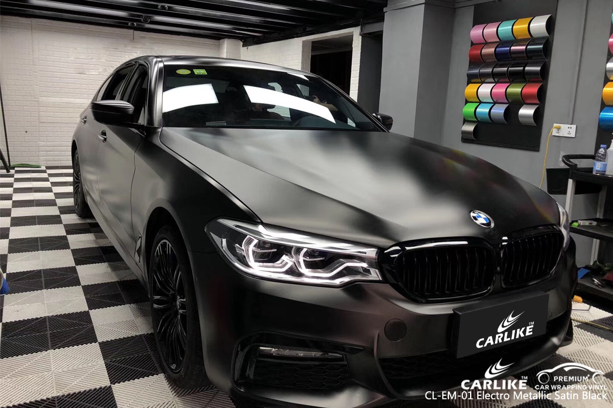 CARLIKE CL-EM-01 electro metallic satin black car wrap vinyl for BMW