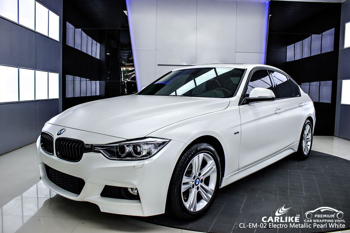 CARLIKE CL-EM-02 electro metallic pearl white car wrap vinyl for BMW