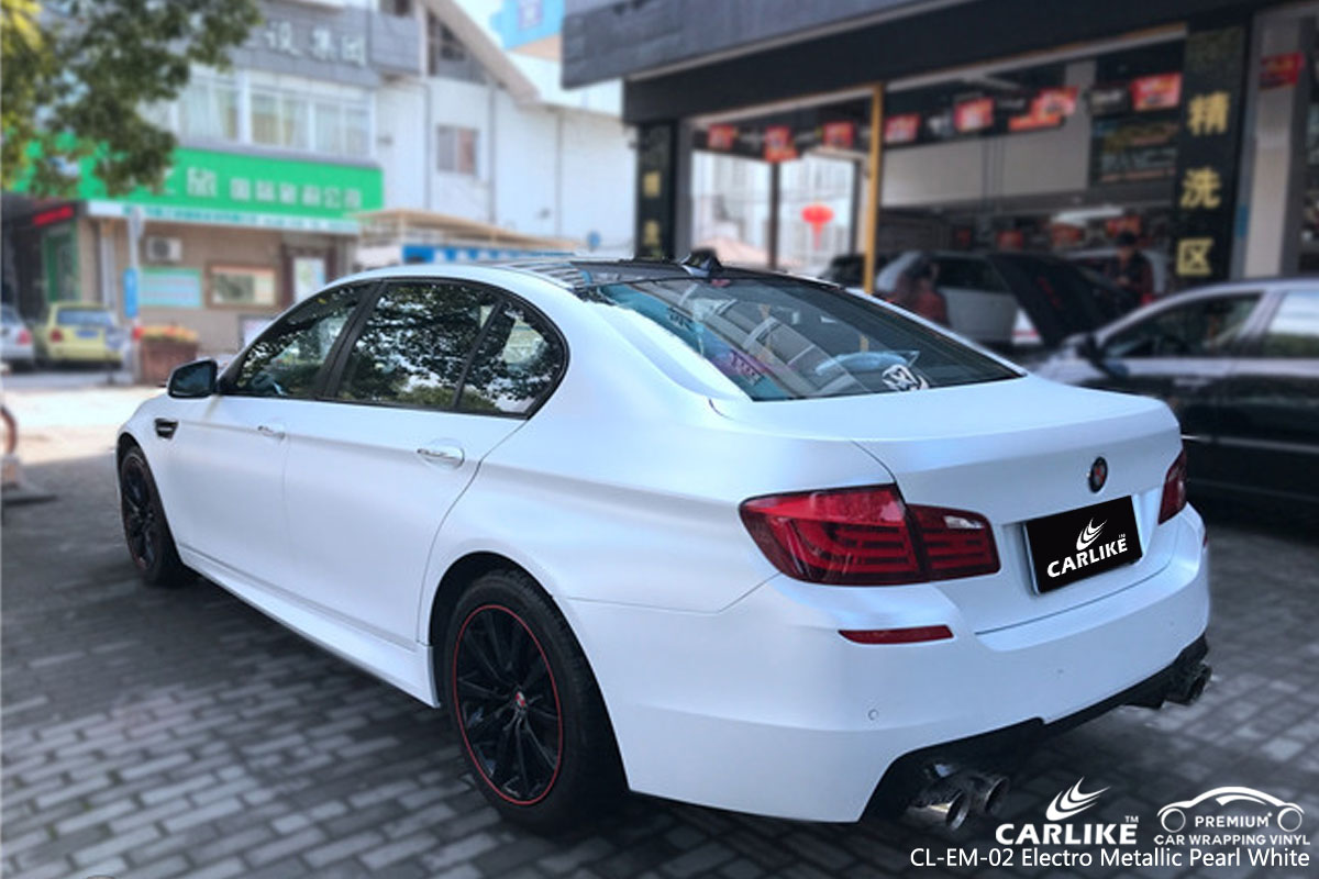 CARLIKE CL-EM-02 electro metallic pearl white car wrap vinyl for BMW