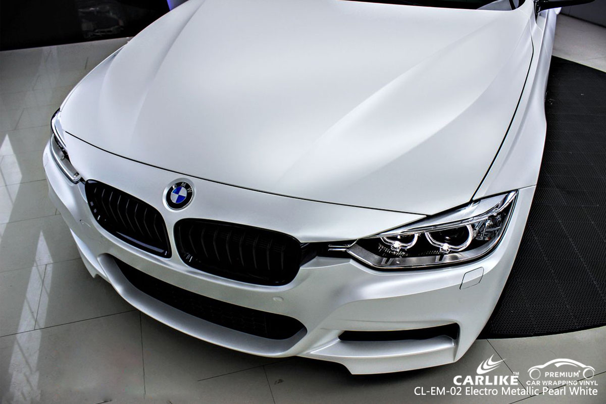 CARLIKE CL-EM-02 electro metallic pearl white car wrap vinyl for BMW