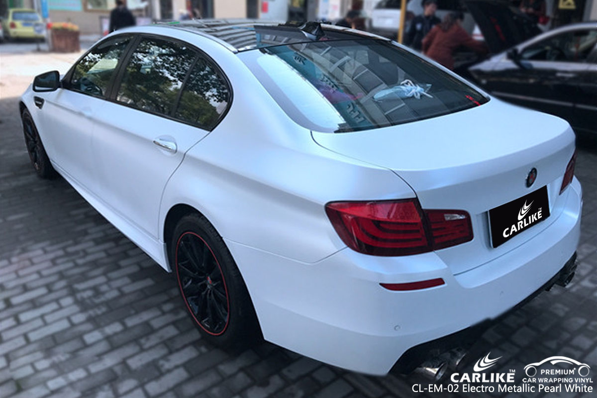 CARLIKE CL-EM-02 electro metallic pearl white car wrap vinyl for BMW