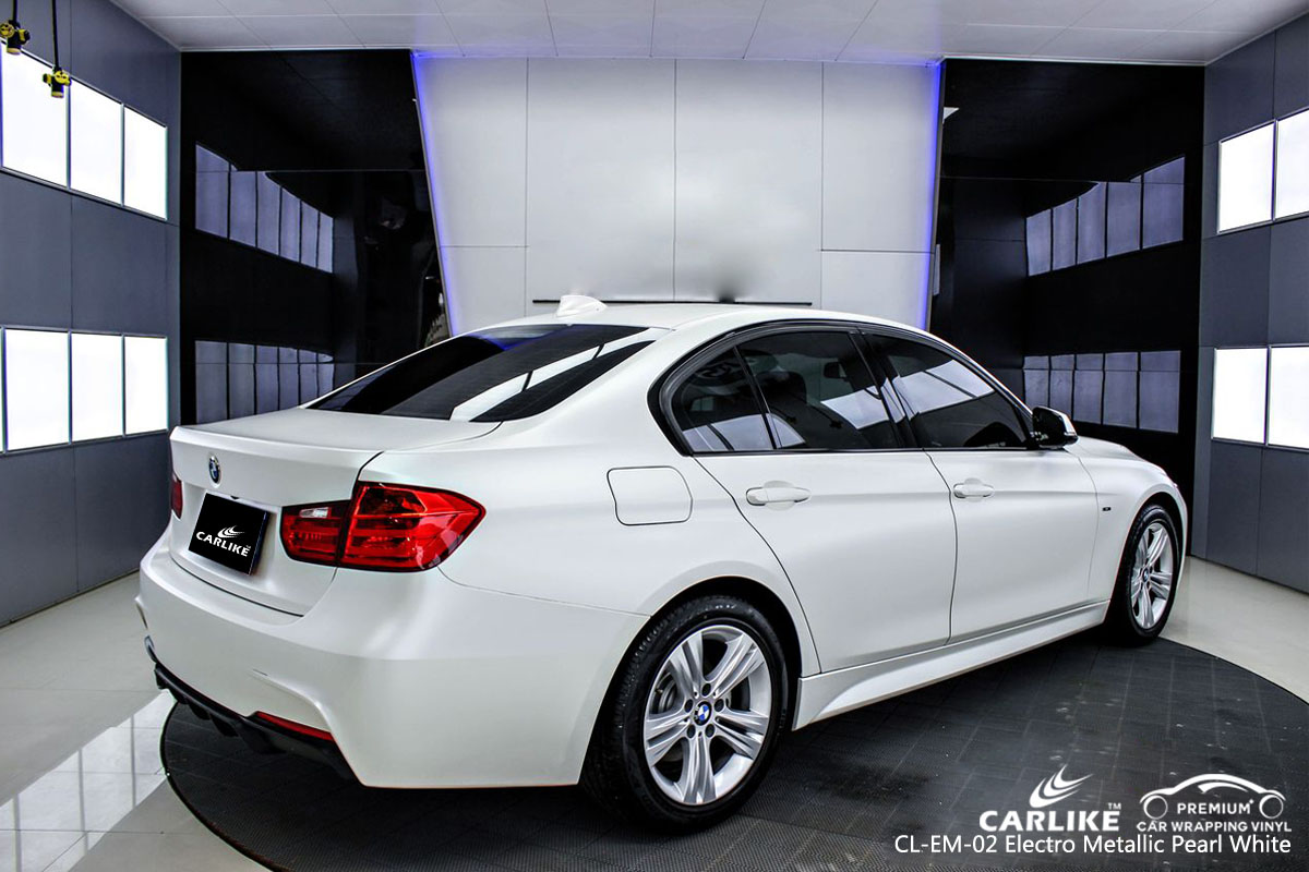 CARLIKE CL-EM-02 electro metallic pearl white car wrap vinyl for BMW