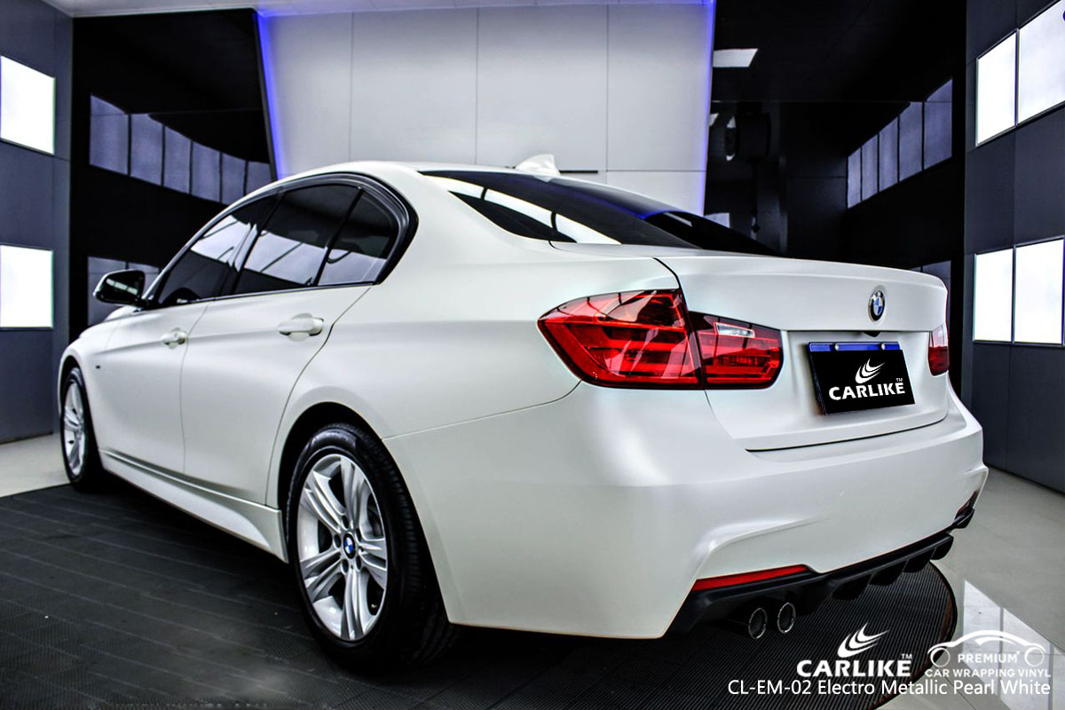 CARLIKE CL-EM-02 electro metallic pearl white car wrap vinyl for BMW