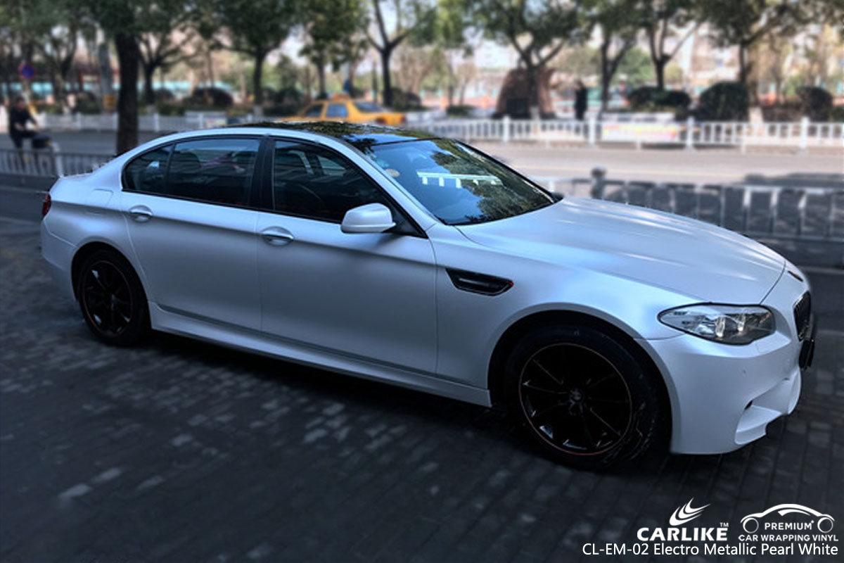 CARLIKE CL-EM-02 electro metallic pearl white car wrap vinyl for BMW