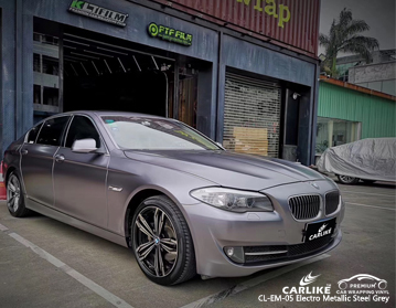 CL-EM-05 wrap vinyl de voiture en acier électro métallique gris pour BMW