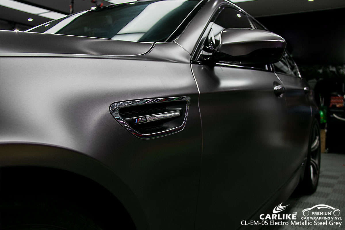 CLEM05 electro metallic steel grey car vinyl wraps for BMW SINO VINYL