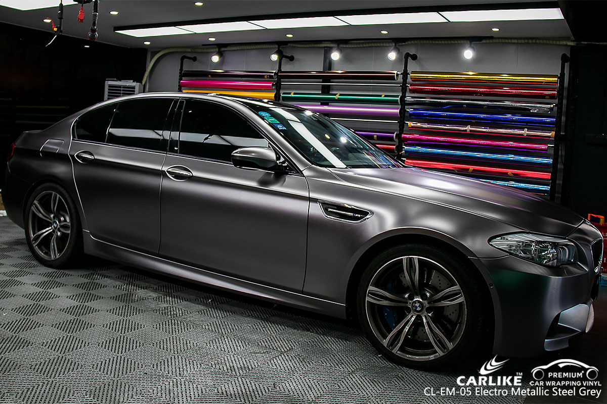 CLEM05 electro metallic steel grey car vinyl wraps for BMW SINO VINYL