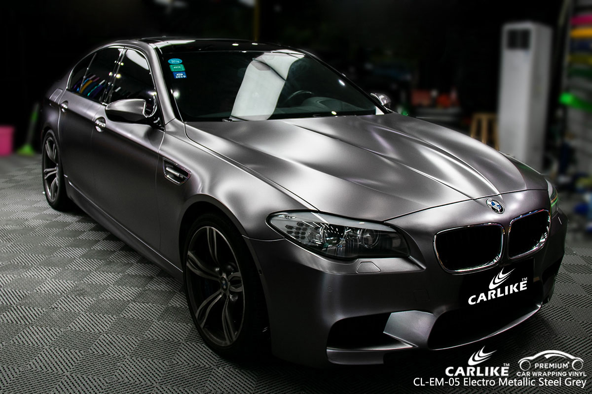 CL-EM-05 electro metallic steel grey car vinyl wraps for BMW.