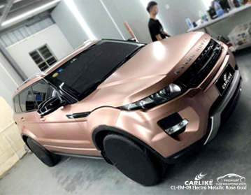 CL-EM-09 vinil cor-de-rosa metálico do envoltório do carro do ouro do electro para Land Rover