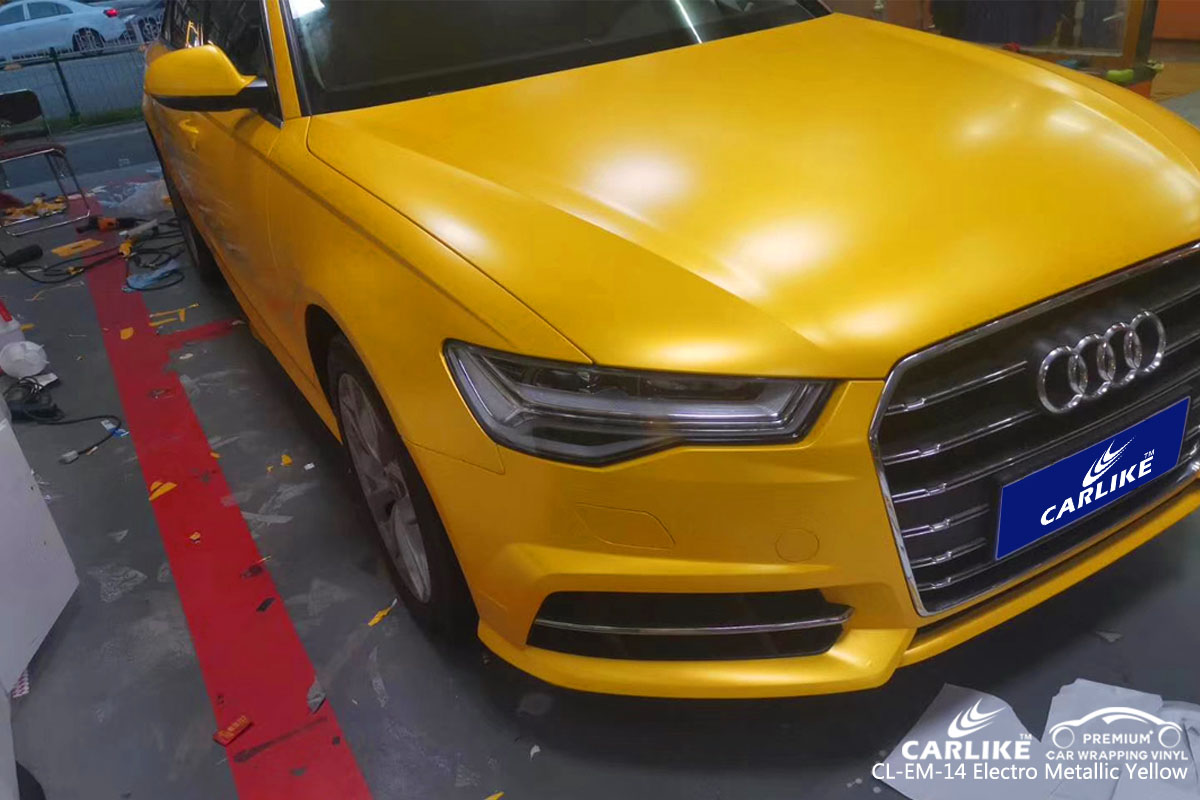 CARLIKE CL-EM-14 electro metallic yellow car wrapping vinyl for Audi