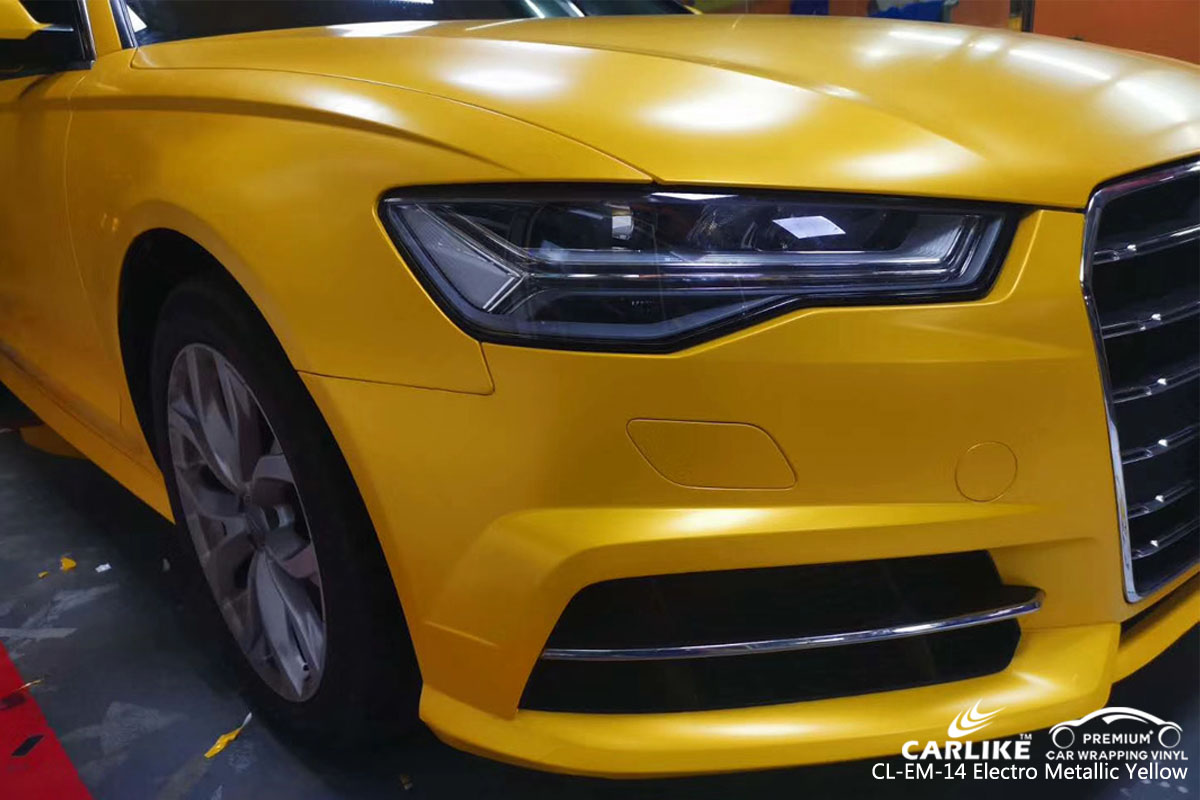 CARLIKE CL-EM-14 electro metallic yellow car wrapping vinyl for Audi