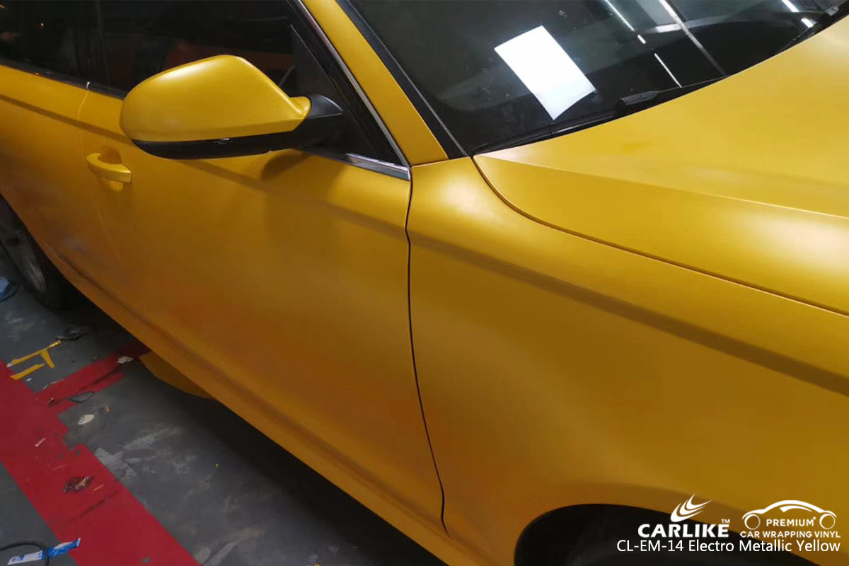 CARLIKE CL-EM-14 electro metallic yellow car wrapping vinyl for Audi