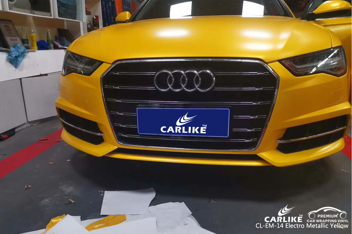 CARLIKE CL-EM-14 electro metallic yellow car wrapping vinyl for Audi