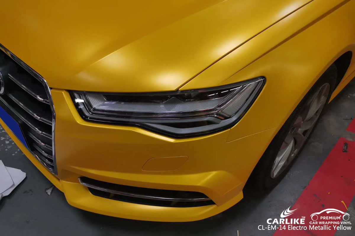 CARLIKE CL-EM-14 electro metallic yellow car wrapping vinyl for Audi