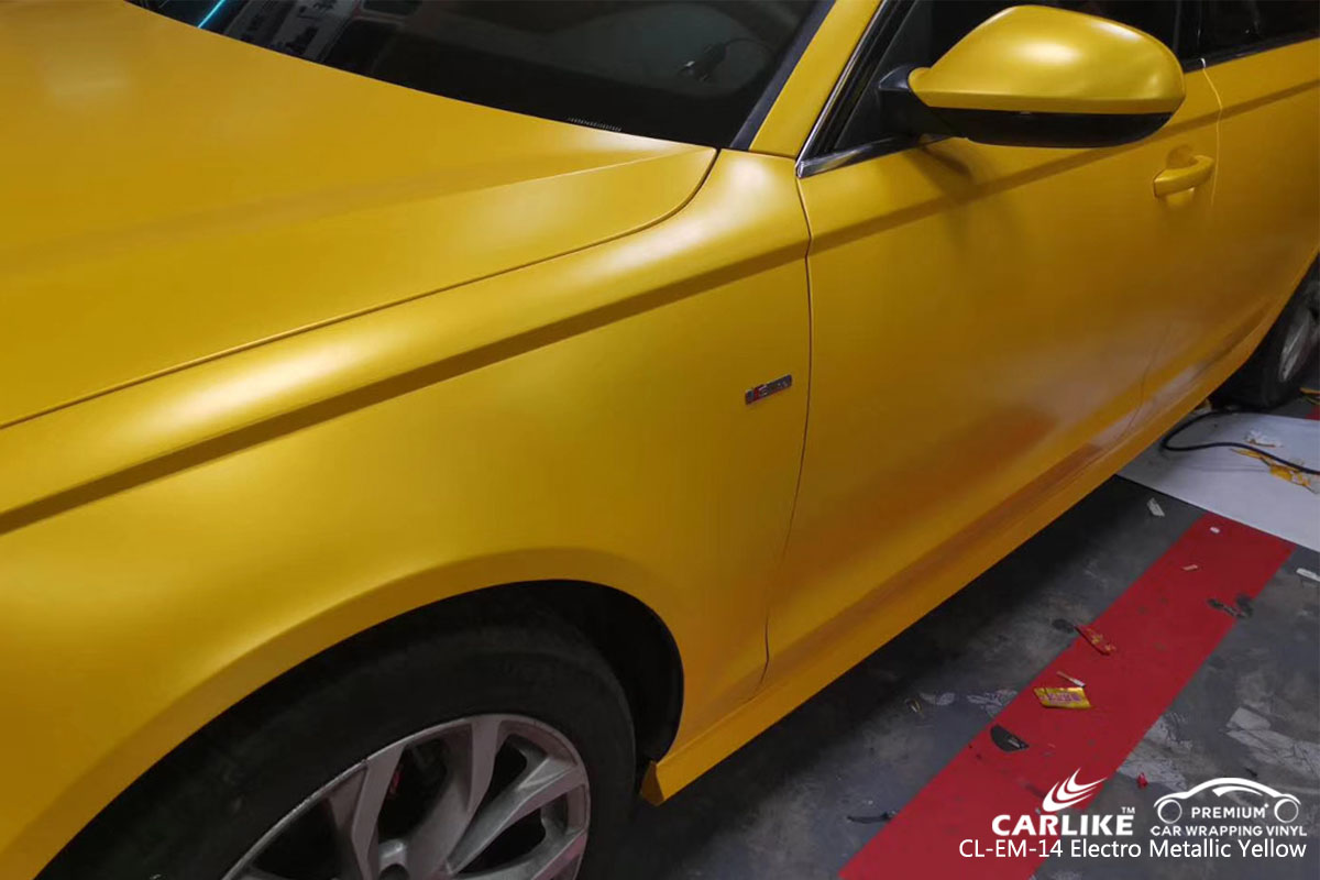 CARLIKE CL-EM-14 electro metallic yellow car wrapping vinyl for Audi