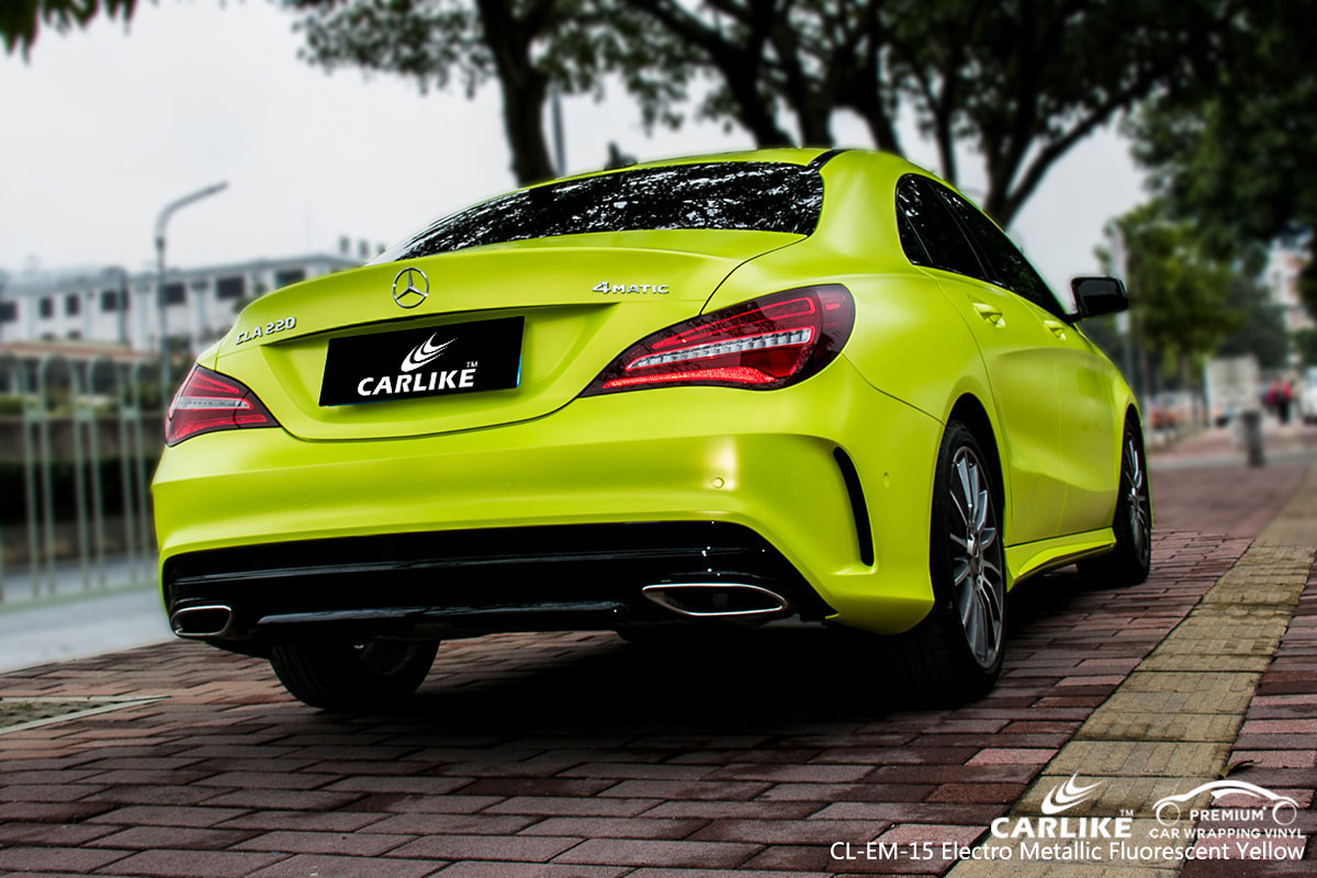 CARLIKE CL-EM-15 electro metallic fluorescent yellow car wrap vinyl for Mercedes-Benz