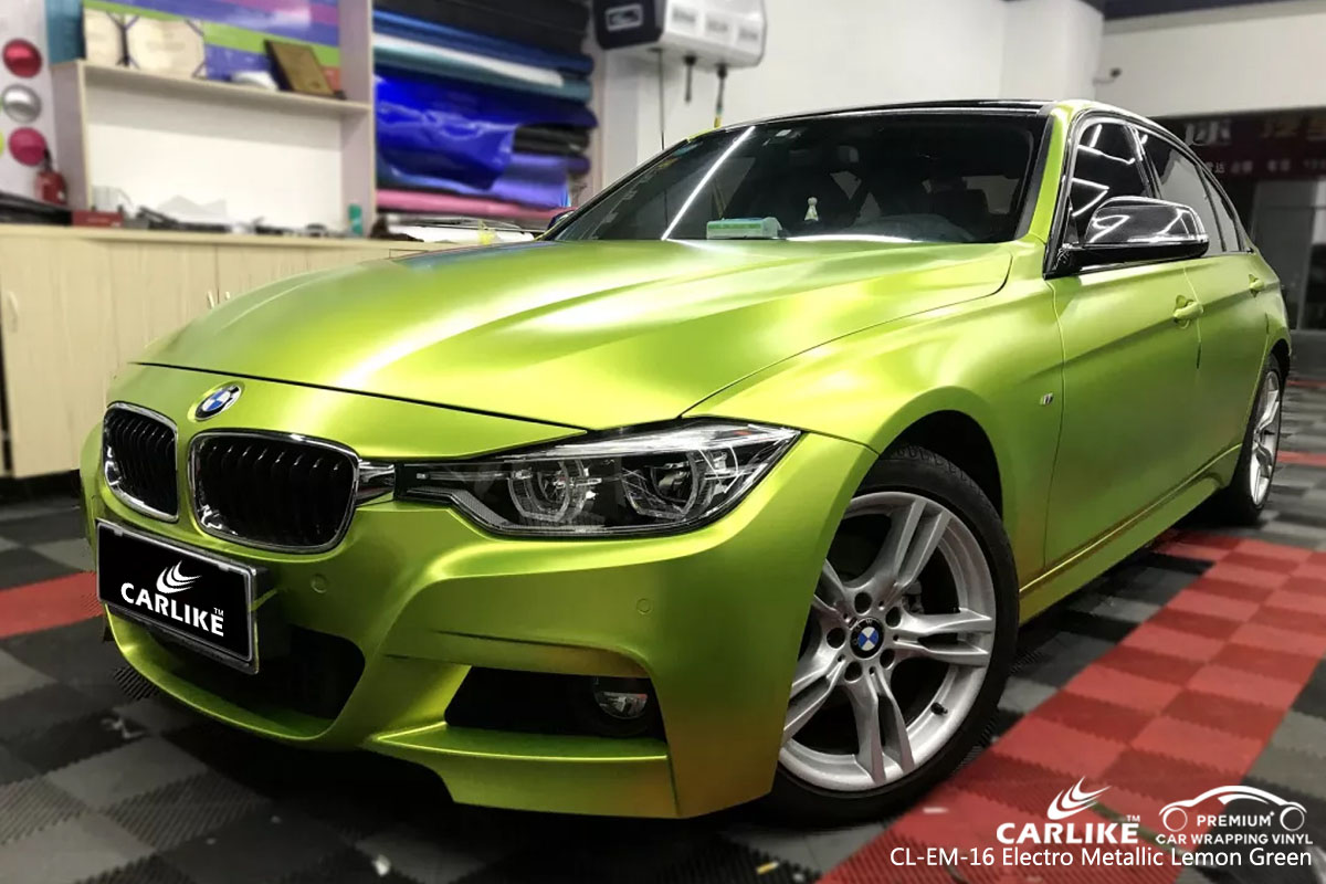 CARLIKE CL-EM-16 electro metallic lemon green car wrap vinyl for BMW