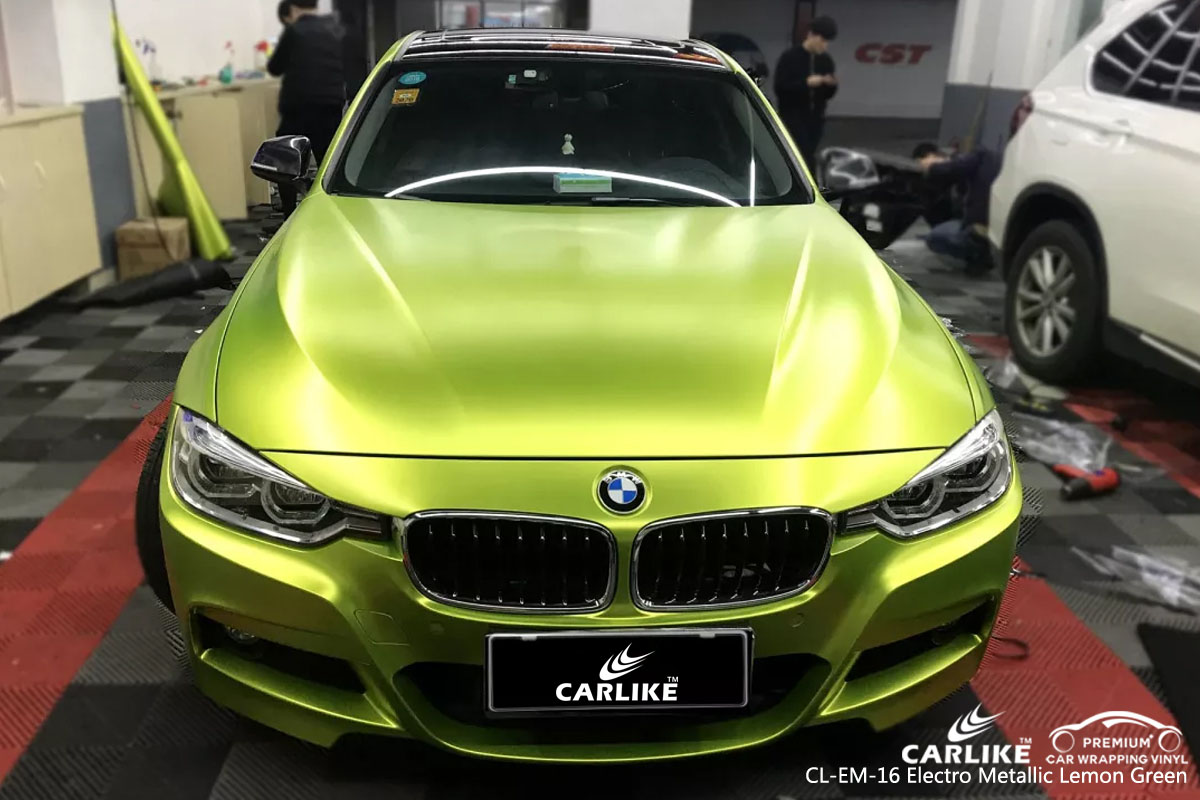 CARLIKE CL-EM-16 electro metallic lemon green car wrap vinyl for BMW