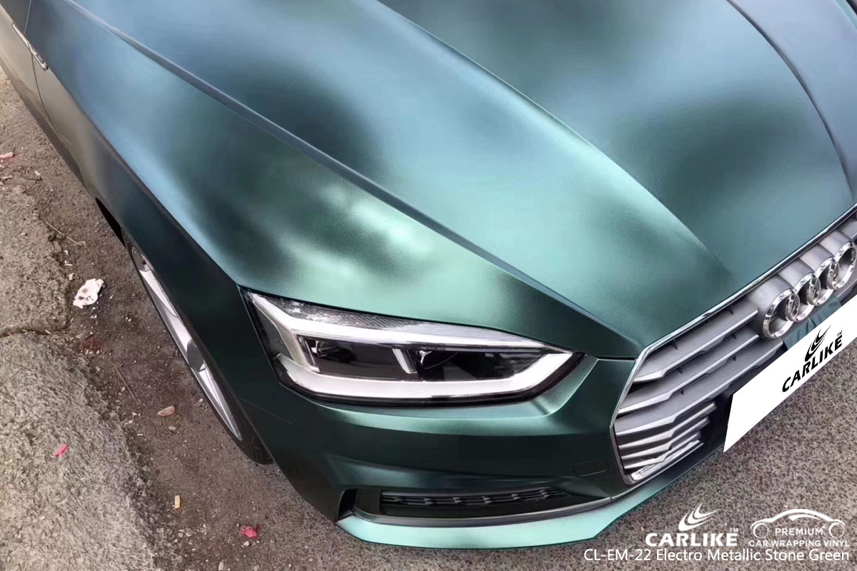 CARLIKE CL-EM-22 electro metallic stone green car wrap vinyl for Audi