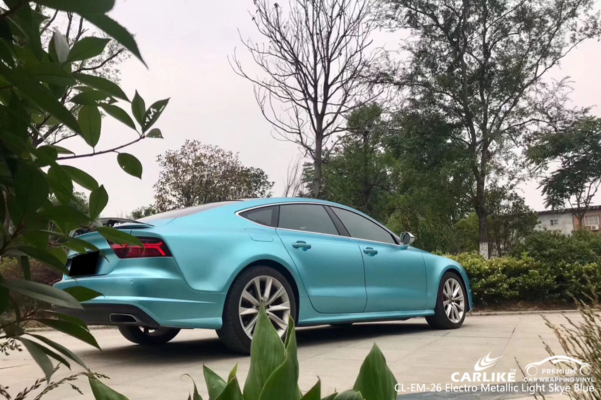 CARLIKE CL-EM-26 electro metallic light sky blue car wrap vinyl for Audi