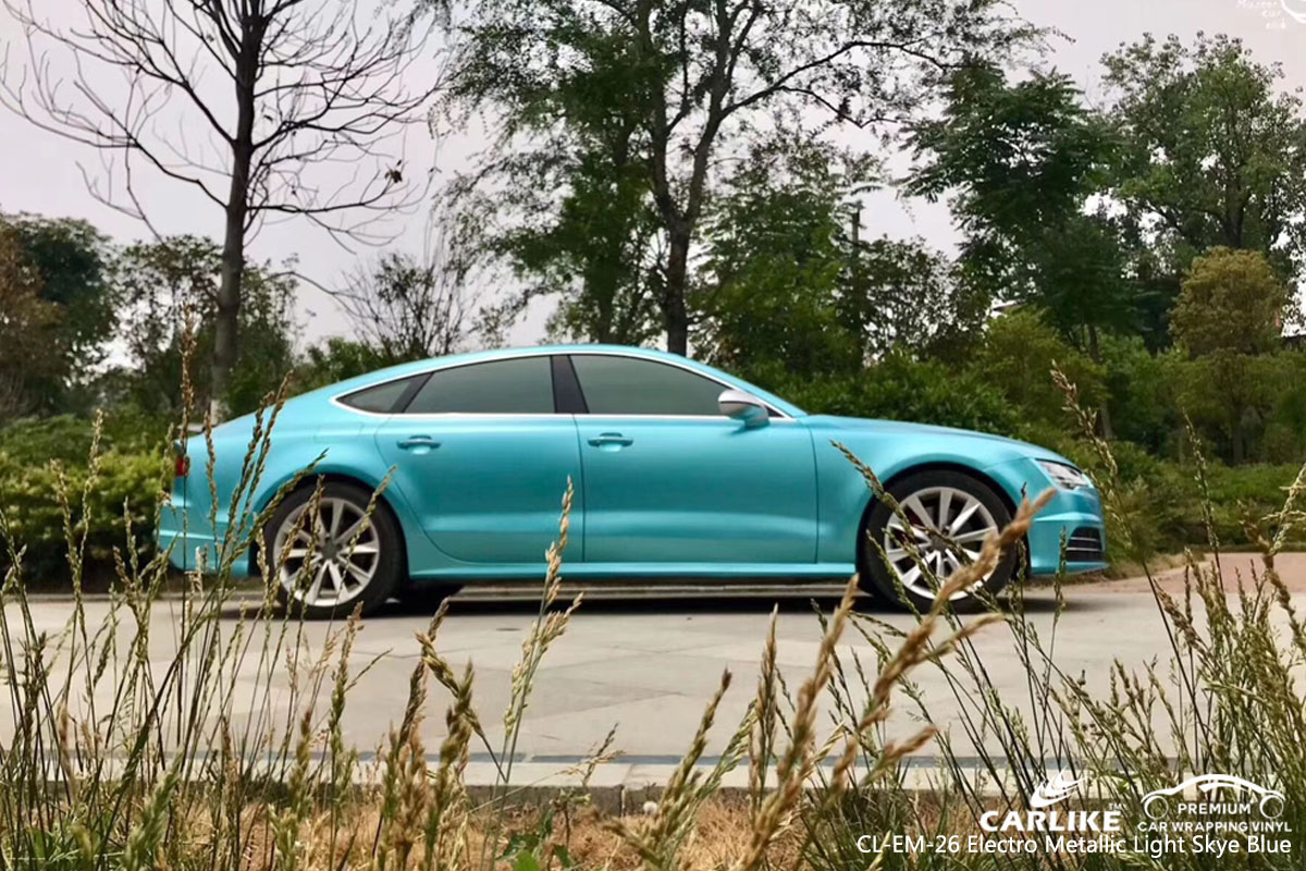CARLIKE CL-EM-26 electro metallic light sky blue car wrap vinyl for Audi