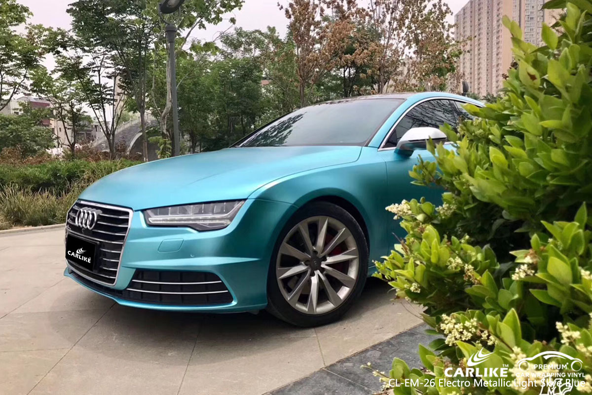 CARLIKE CL-EM-26 electro metallic light sky blue car wrap vinyl for Audi