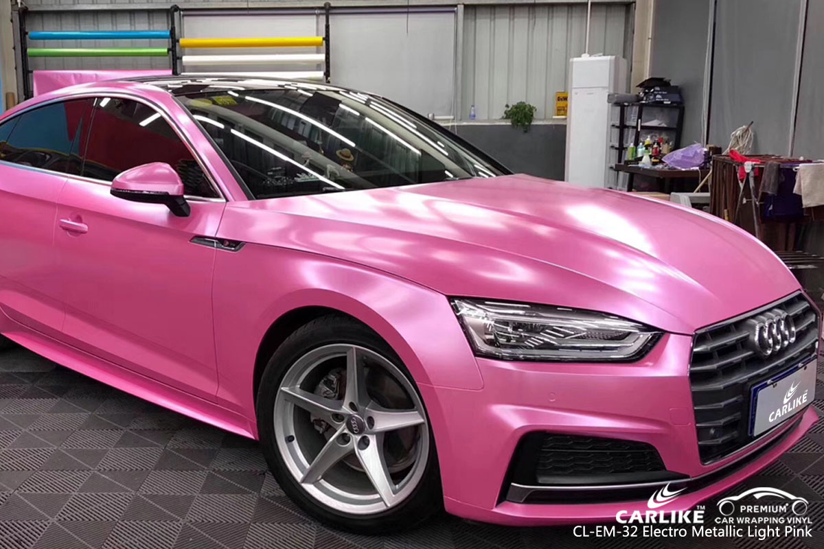 CARLIKE CL-EM-32 electro metallic light pink car wrap vinyl for Audi.
