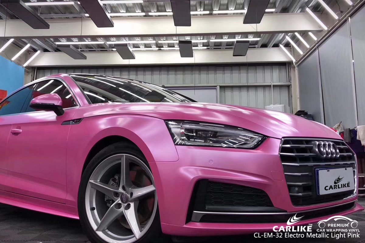 CARLIKE CL-EM-32 electro metallic light pink car wrap vinyl for Audi
