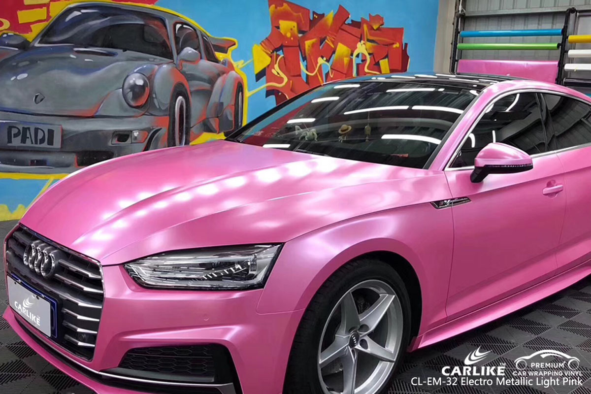 CARLIKE CL-EM-32 electro metallic light pink car wrap vinyl for Audi