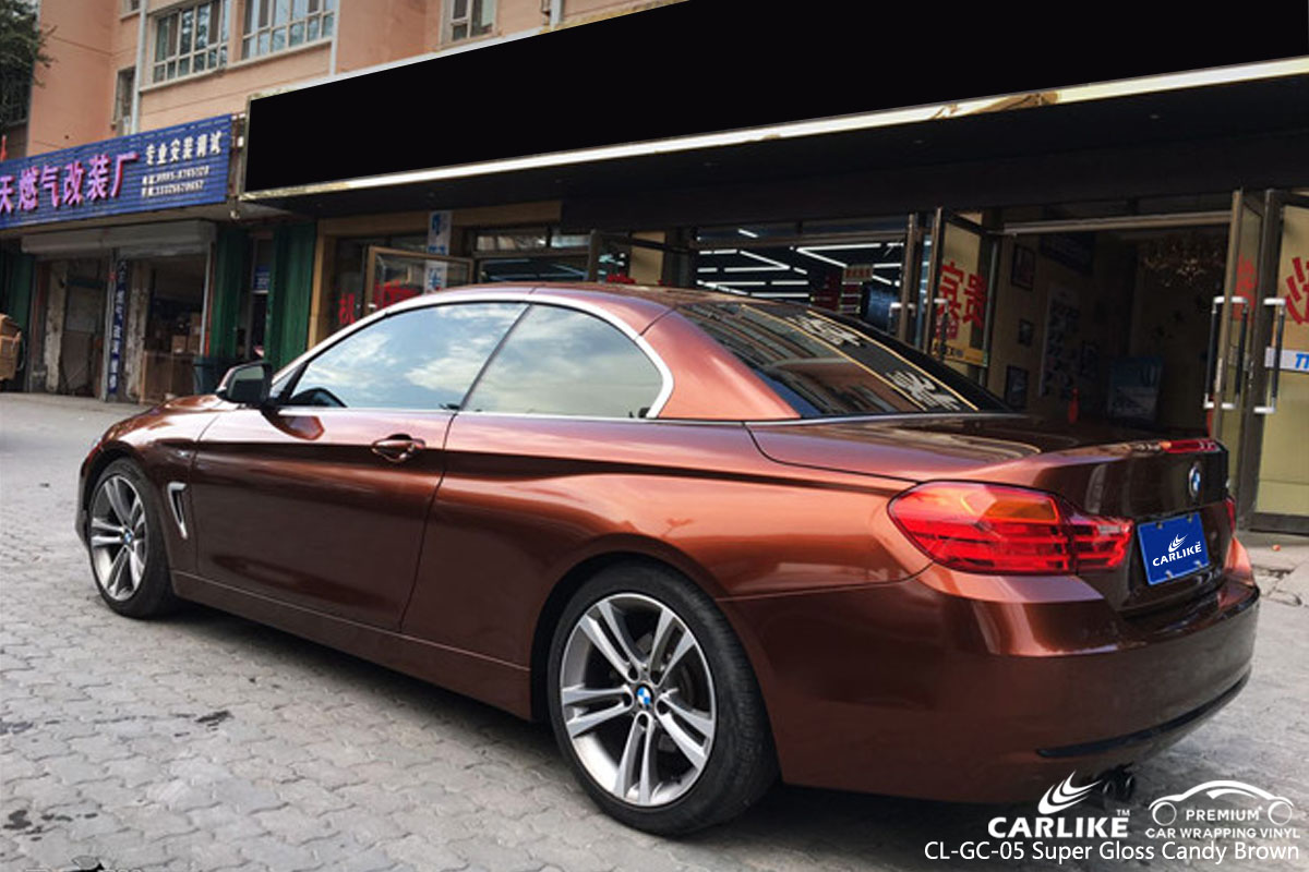 CARLIKE CL-GC-05 BMW için süper parlak şeker kahverengi araba sarma vinil
