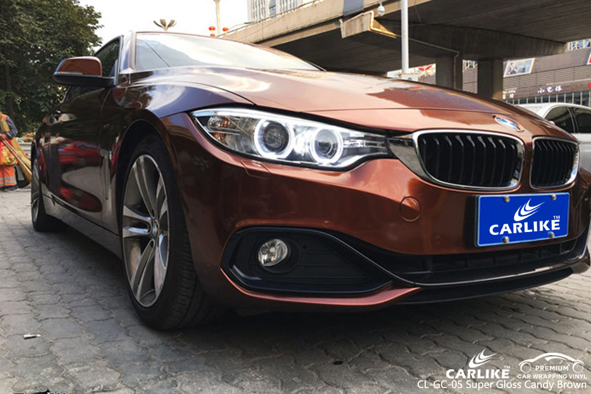 CARLIKE CL-GC-05 super gloss candy brown car wrap vinyl for BMW