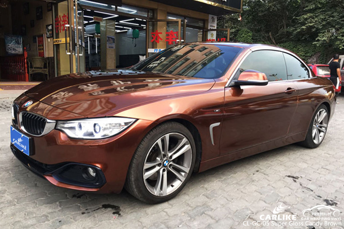 CARLIKE CL-GC-05 super gloss candy brown car wrap vinyl for BMW
