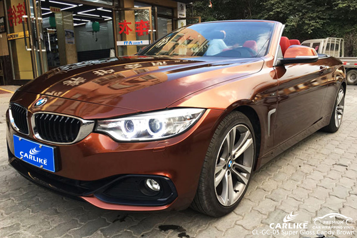 CARLIKE CL-GC-05 super gloss candy brown car wrap vinyl for BMW