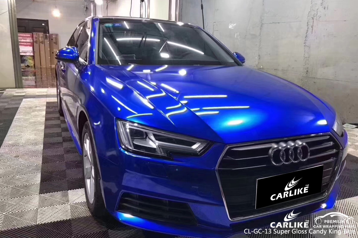 CARLIKE CL-GC-13 super gloss candy king blue car wrap vinyl for Audi