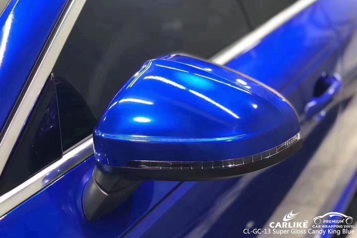 CARLIKE CL-GC-13 super gloss candy king blue car wrap vinyl for Audi