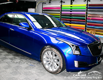 CARLIKE CL-GC-13 Süper parlak şeker kral mavi Cadillac için araba sarma vinil