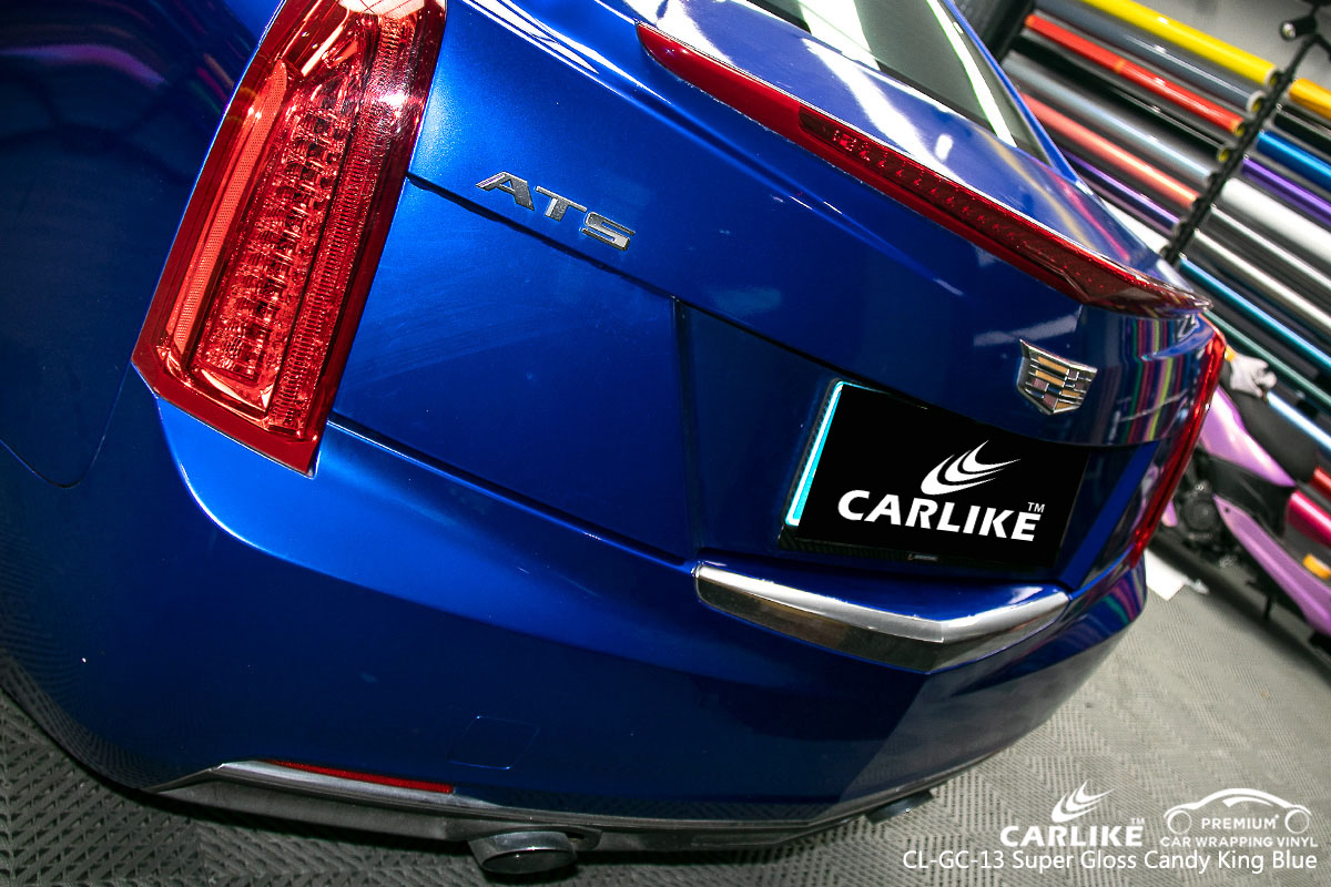 CARLIKE CL-GC-13 super gloss candy king blue car wrap vinyl for Cadillac
