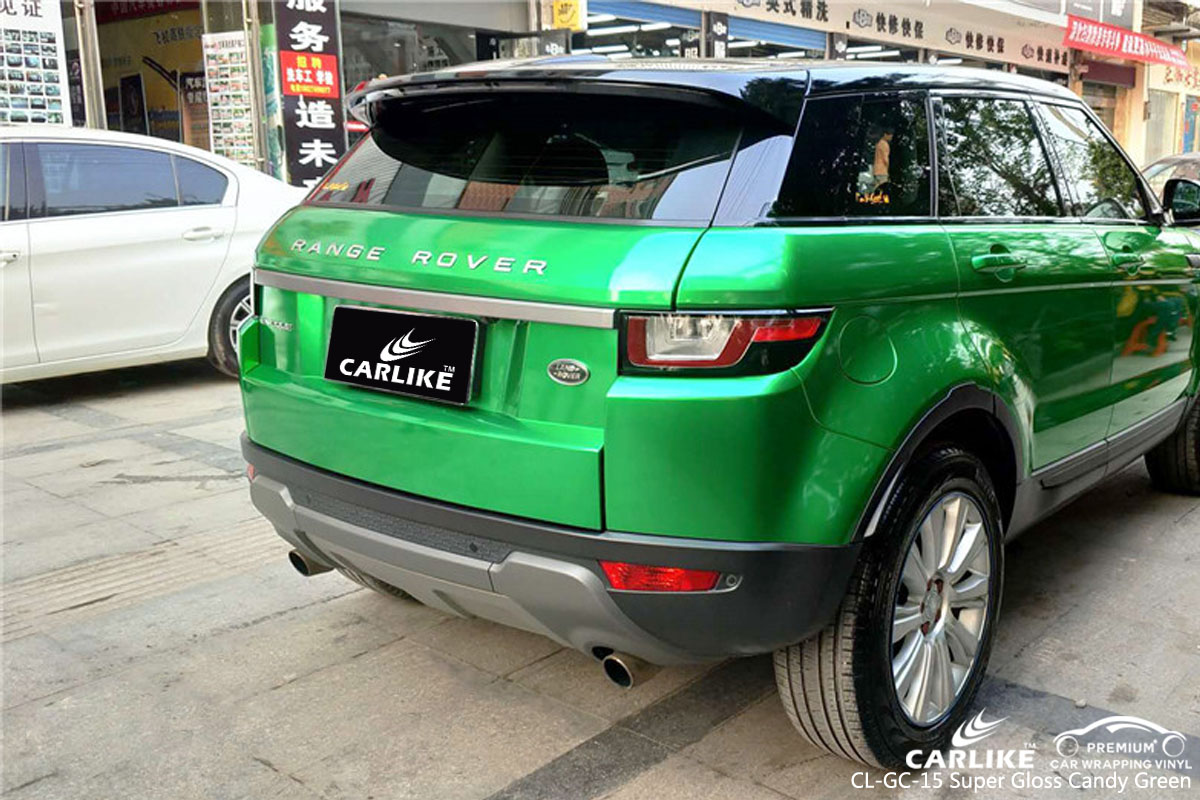 CARLIKE CL-GC-15 super gloss candy green car wrap vinyl for Land Rover