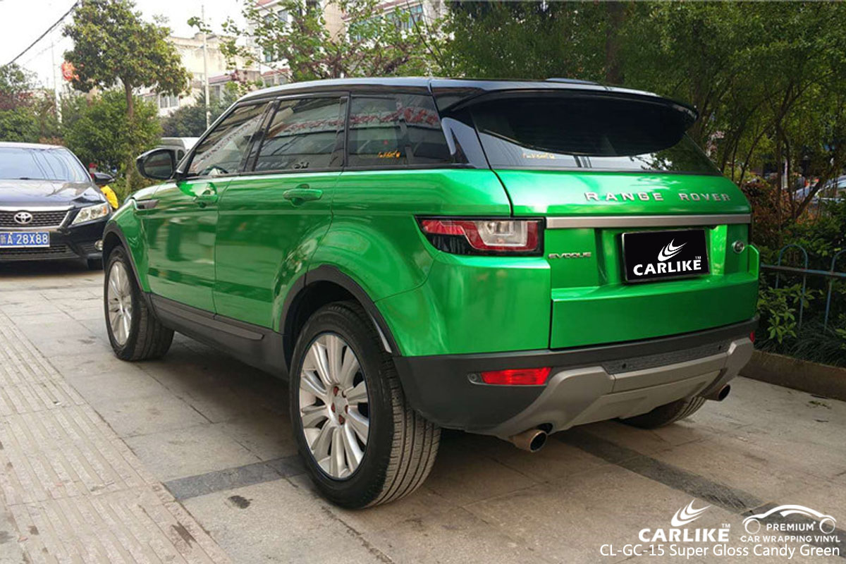 CARLIKE CL-GC-15 super gloss candy green car wrap vinyl for Land Rover
