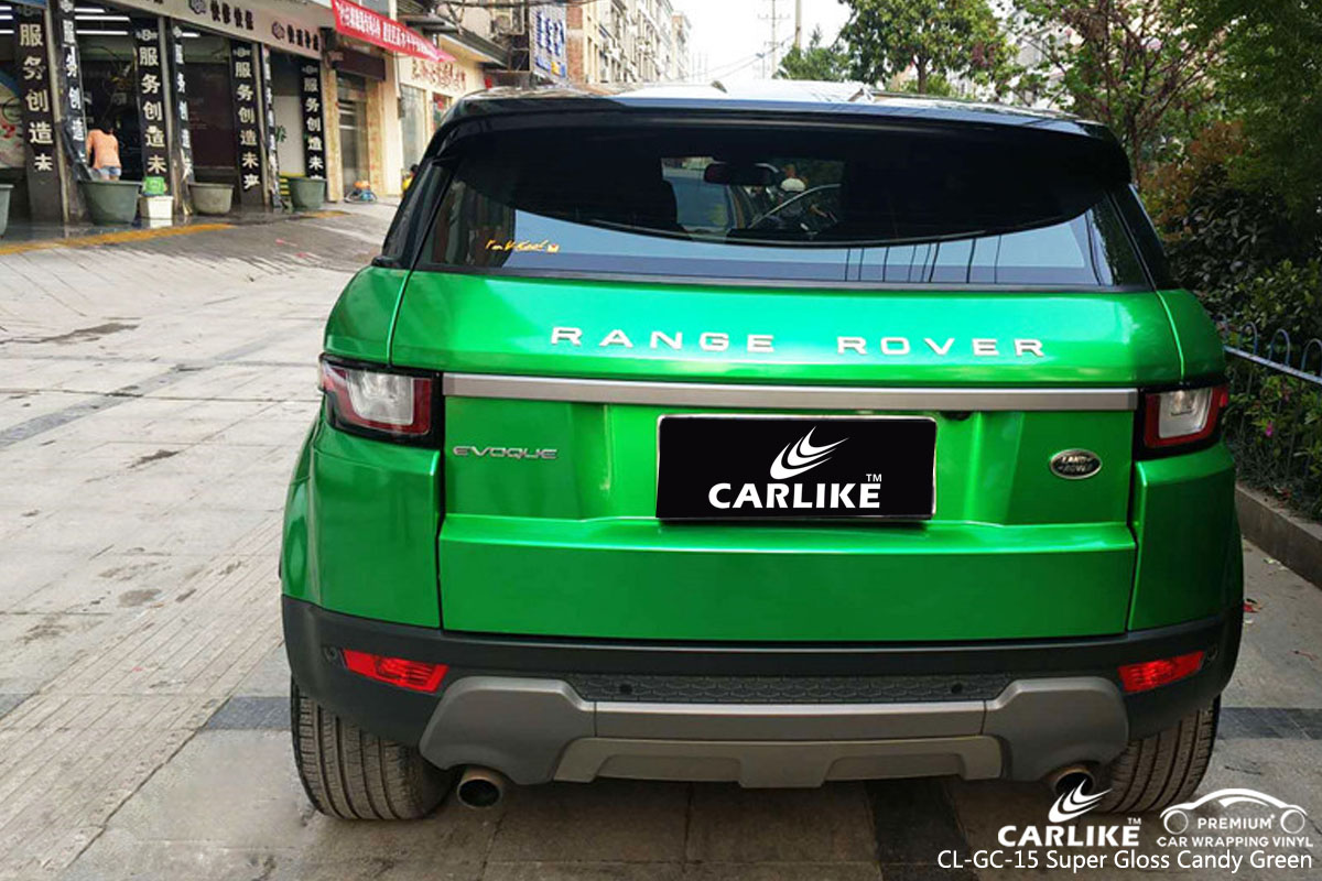 CARLIKE CL-GC-15 super gloss candy green car wrap vinyl for Land Rover