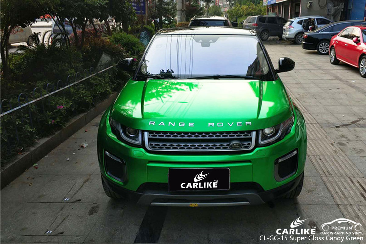 CARLIKE CL-GC-15 super gloss candy green car wrap vinyl for Land Rover