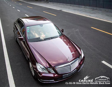 CL-GE-08 gloss electro metallic black rose car wrap wholesale china for Mercedes Benz