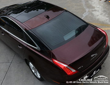 CL-GE-08 gloss electro metallic black rose vinyl auto wrap for Jaguar