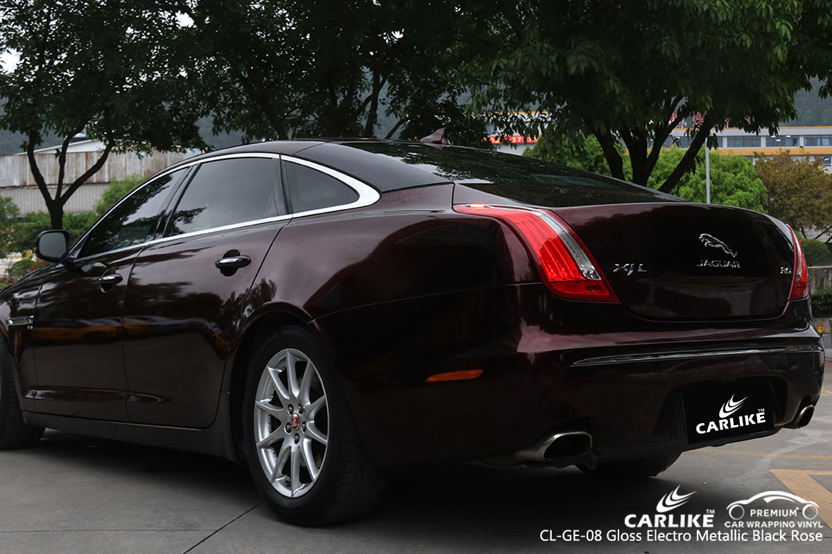 CARLIKE CL-GE-08 gloss electro metallic black rose car wrap vinyl for Jaguar