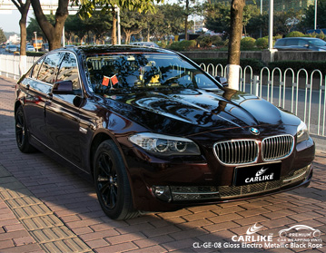 CARLIKE CL-GE-08 BMW için parlak elektro metalik siyah gül araba sarma vinil