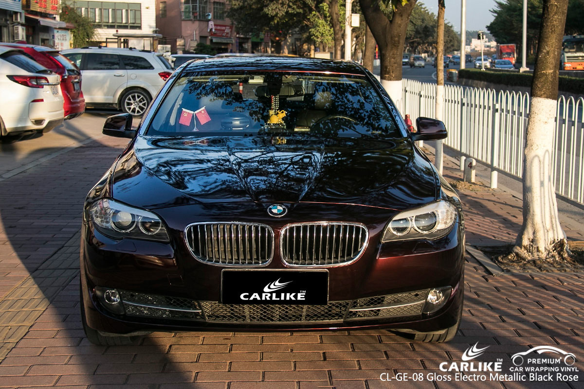 CARLIKE CL-GE-08 gloss electro metallic black rose car wrap vinyl for BMW