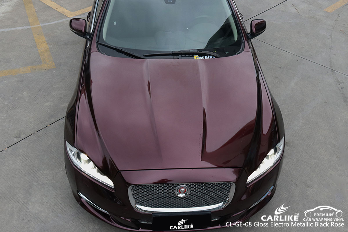 CARLIKE CL-GE-08 gloss electro metallic black rose car wrap vinyl for Jaguar