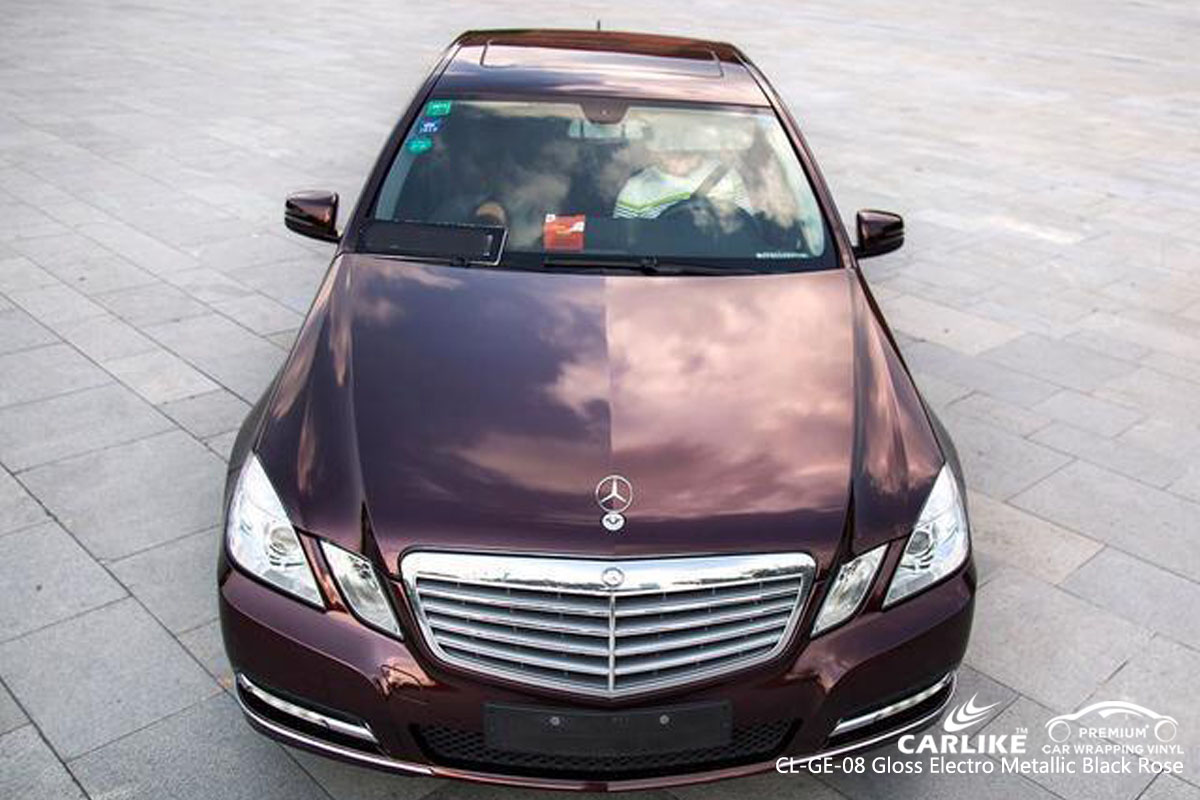 CARLIKE CL-GE-08 gloss electro metallic black rose car wrapping vinyl for Mercedes Benz